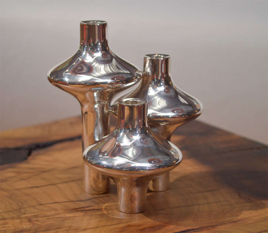 Danish Eigil Jensen - Pair of Sterling Silver Candleholders